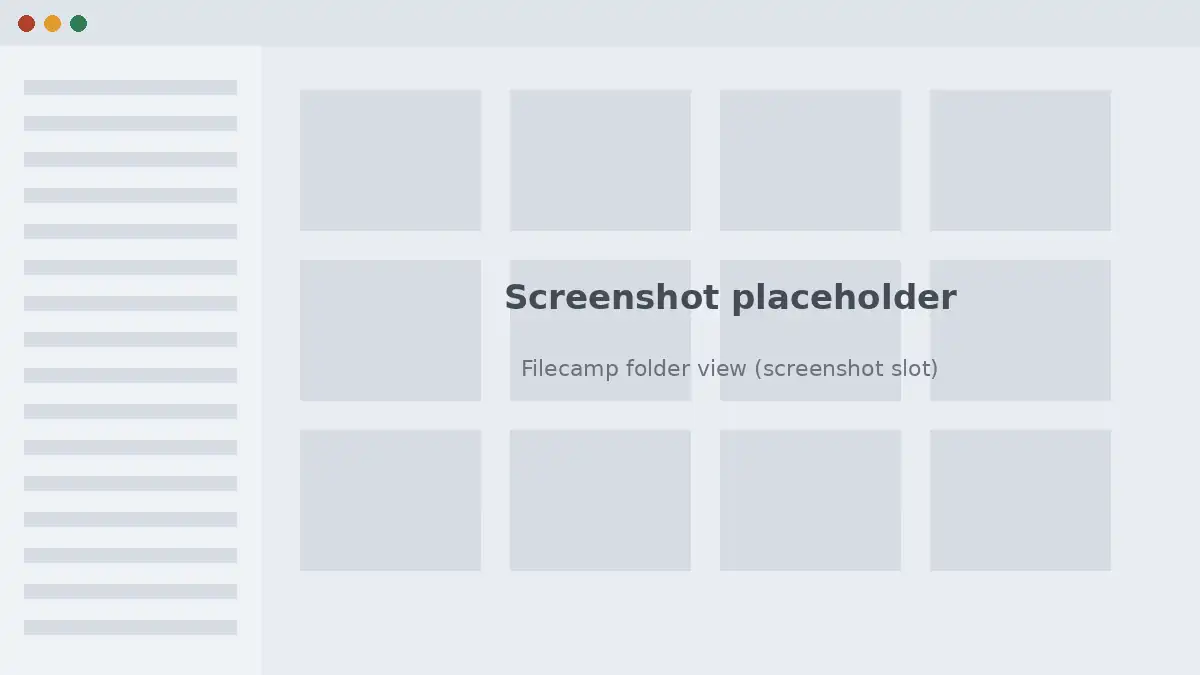 Filecamp branded folder view with custom theme